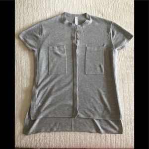 NWOT SI-IAE grey linen/cotton knit ss top